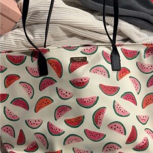 Kate Spade Watermelon Print Tote Bag - Cream and Black